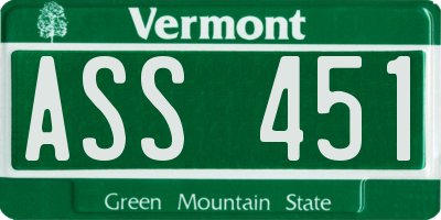 VT license plate ASS451