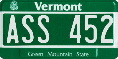 VT license plate ASS452