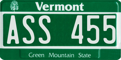 VT license plate ASS455