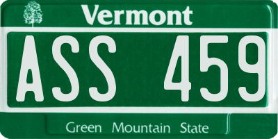 VT license plate ASS459