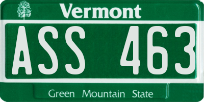 VT license plate ASS463