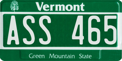 VT license plate ASS465