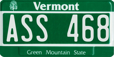 VT license plate ASS468