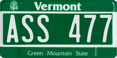 VT license plate ASS477