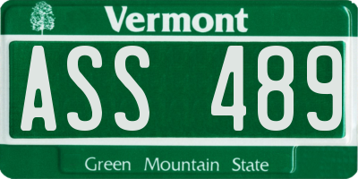 VT license plate ASS489