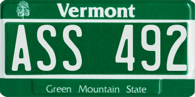 VT license plate ASS492