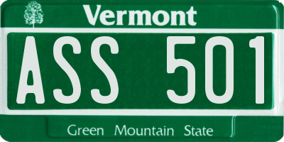 VT license plate ASS501