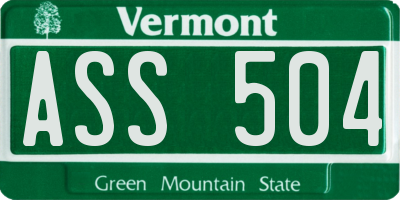 VT license plate ASS504