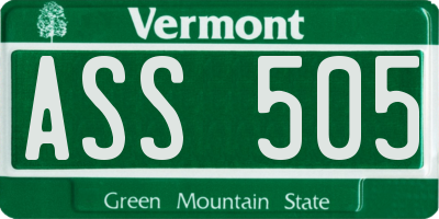 VT license plate ASS505