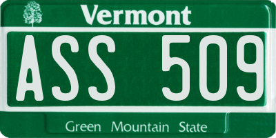 VT license plate ASS509