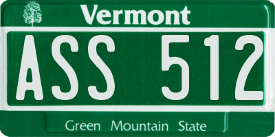 VT license plate ASS512