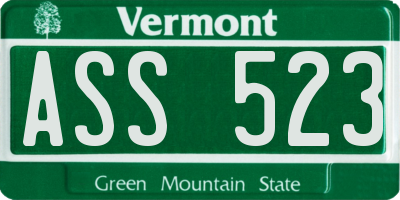 VT license plate ASS523