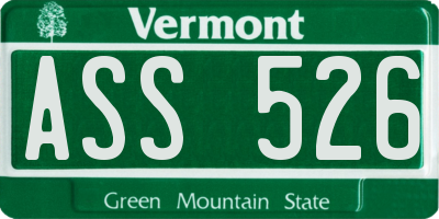 VT license plate ASS526