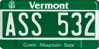 VT license plate ASS532