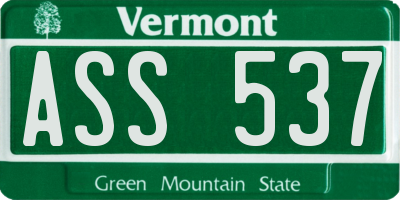 VT license plate ASS537