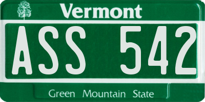 VT license plate ASS542