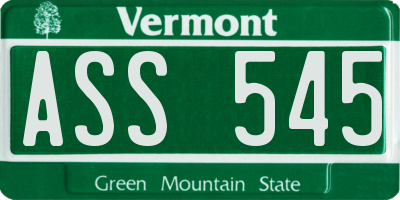 VT license plate ASS545