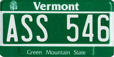 VT license plate ASS546