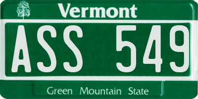 VT license plate ASS549