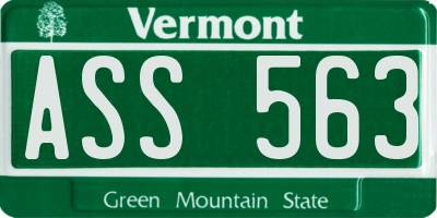 VT license plate ASS563