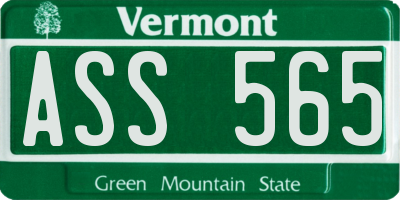 VT license plate ASS565