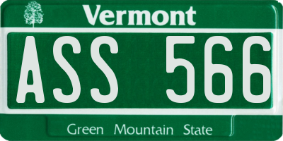 VT license plate ASS566