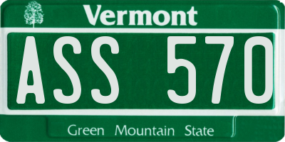 VT license plate ASS570