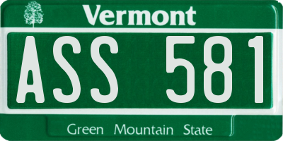 VT license plate ASS581