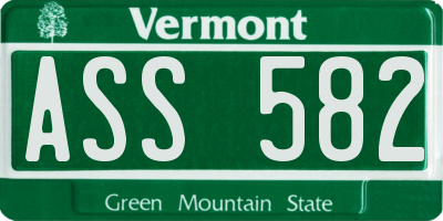 VT license plate ASS582