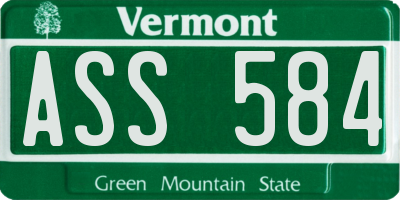 VT license plate ASS584