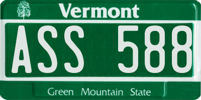 VT license plate ASS588