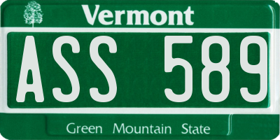 VT license plate ASS589
