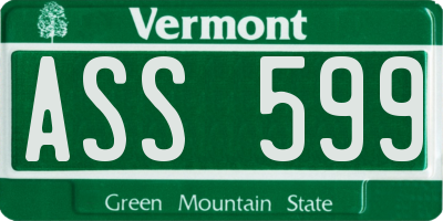 VT license plate ASS599