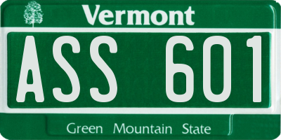 VT license plate ASS601