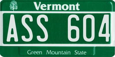 VT license plate ASS604