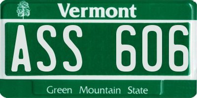 VT license plate ASS606