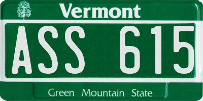 VT license plate ASS615