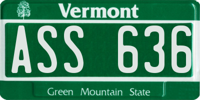 VT license plate ASS636