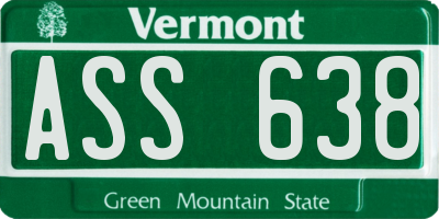 VT license plate ASS638