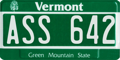VT license plate ASS642
