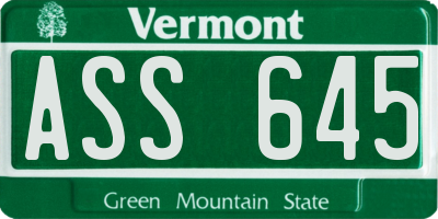 VT license plate ASS645
