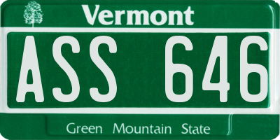 VT license plate ASS646
