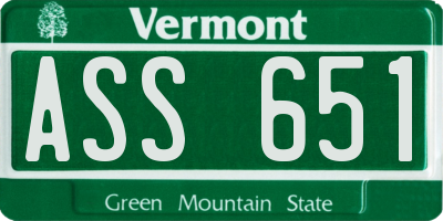 VT license plate ASS651