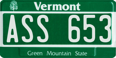VT license plate ASS653