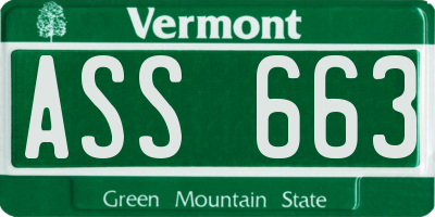 VT license plate ASS663