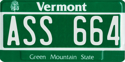 VT license plate ASS664