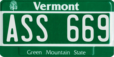 VT license plate ASS669