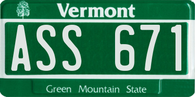 VT license plate ASS671