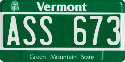 VT license plate ASS673