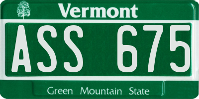 VT license plate ASS675